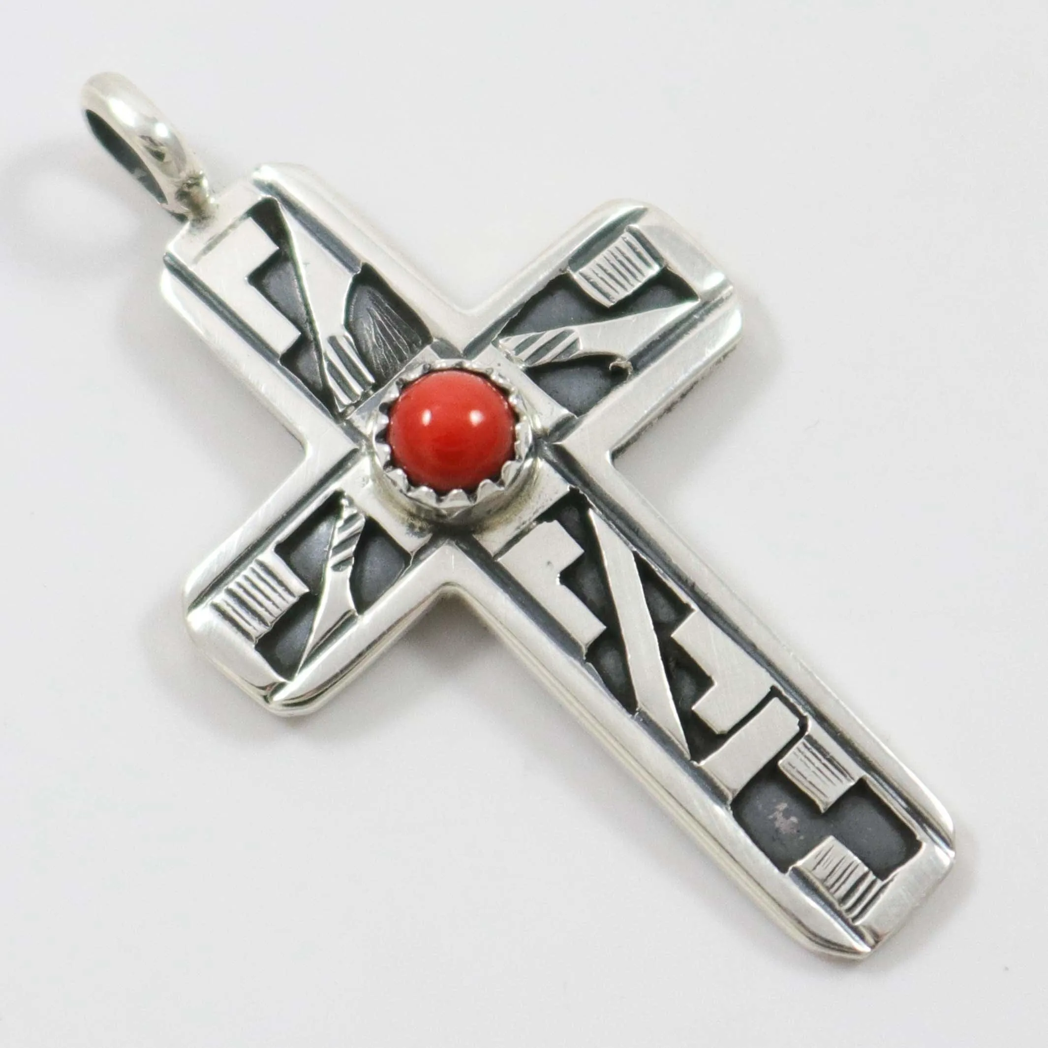 Coral Cross Pendant