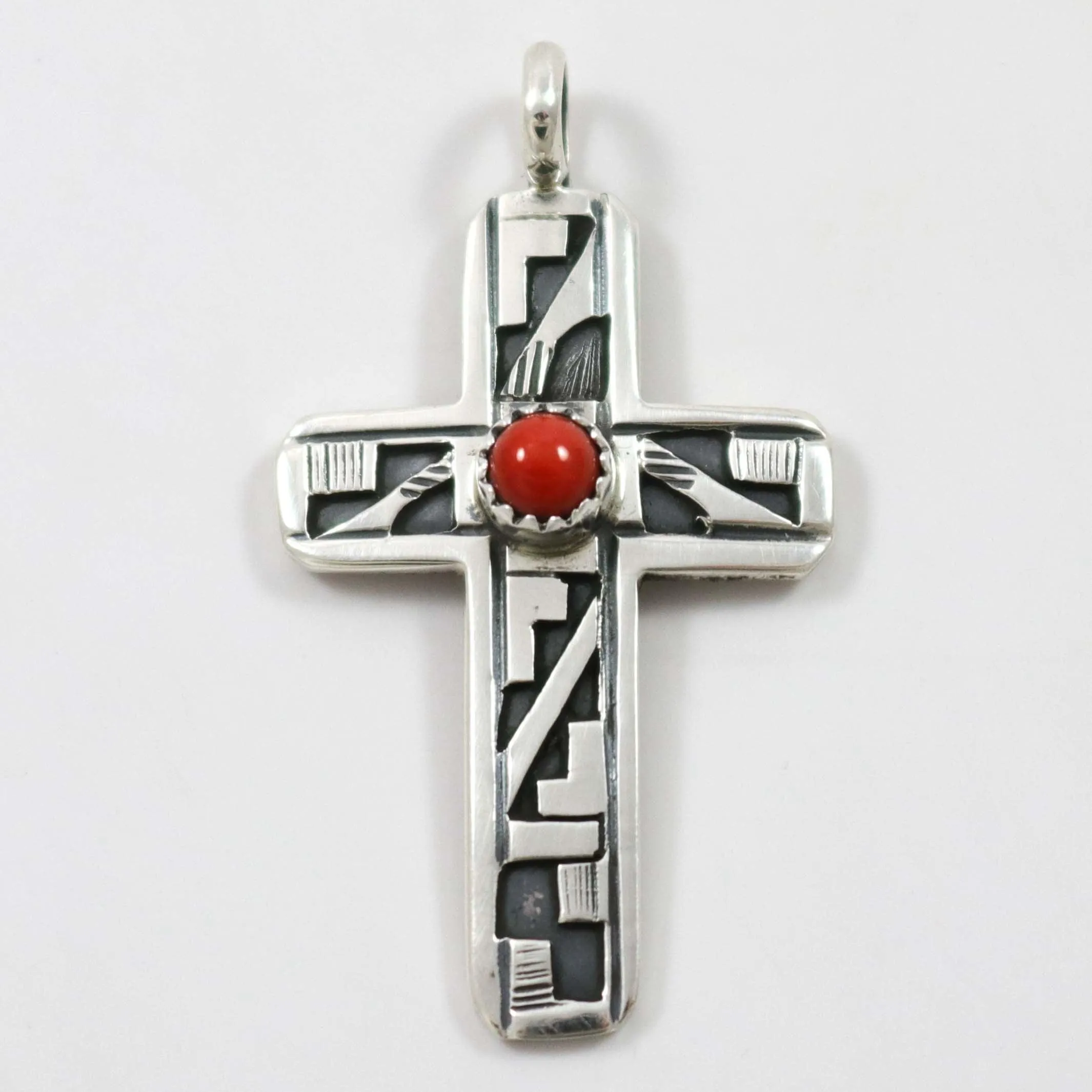 Coral Cross Pendant