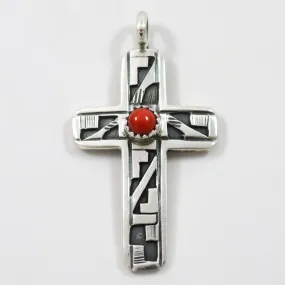 Coral Cross Pendant