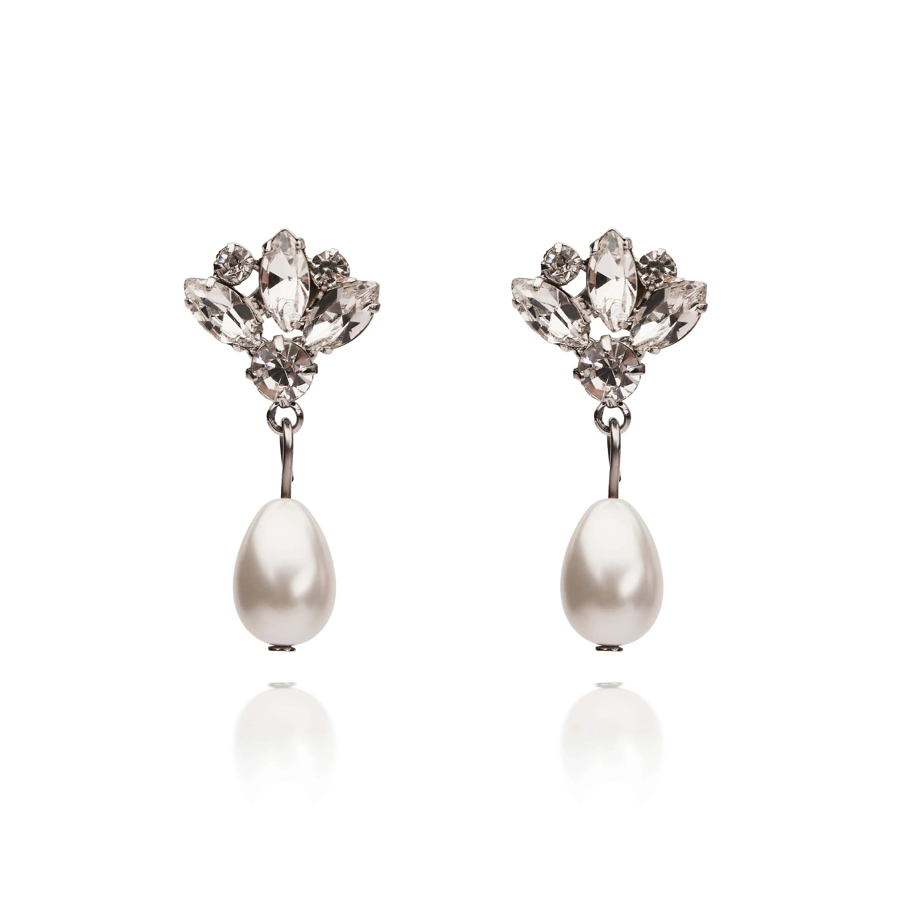 Crystal Pearl Drop Earrings: Bridal Pearl Drop Earrings