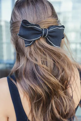 CRYSTAL TRIM MESH BOW