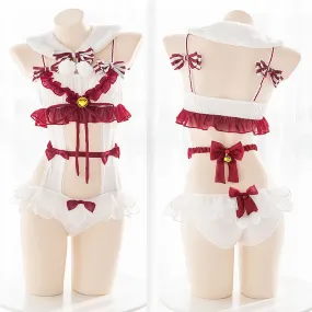 Cute Bow Conjoined Lingeries AD12636