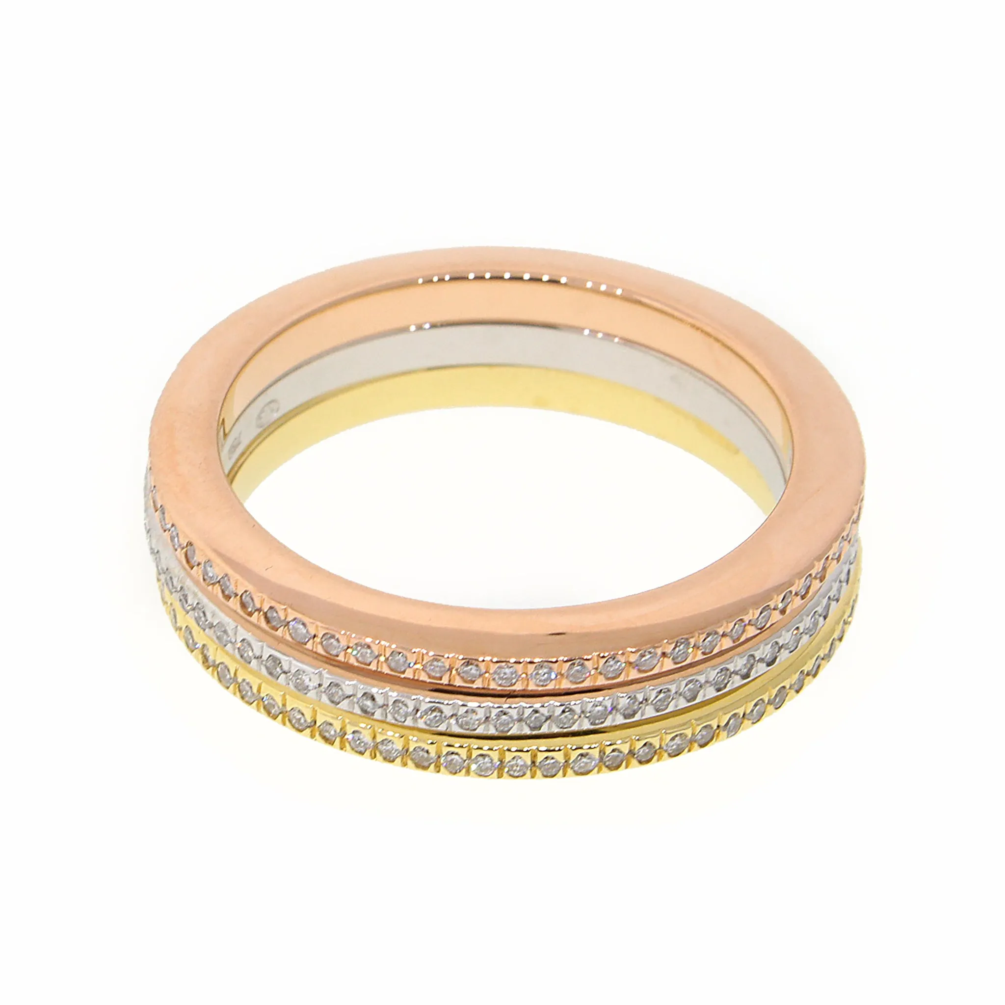 Diamond Stackable Rings in 18k Yellow, White & Rose Gold