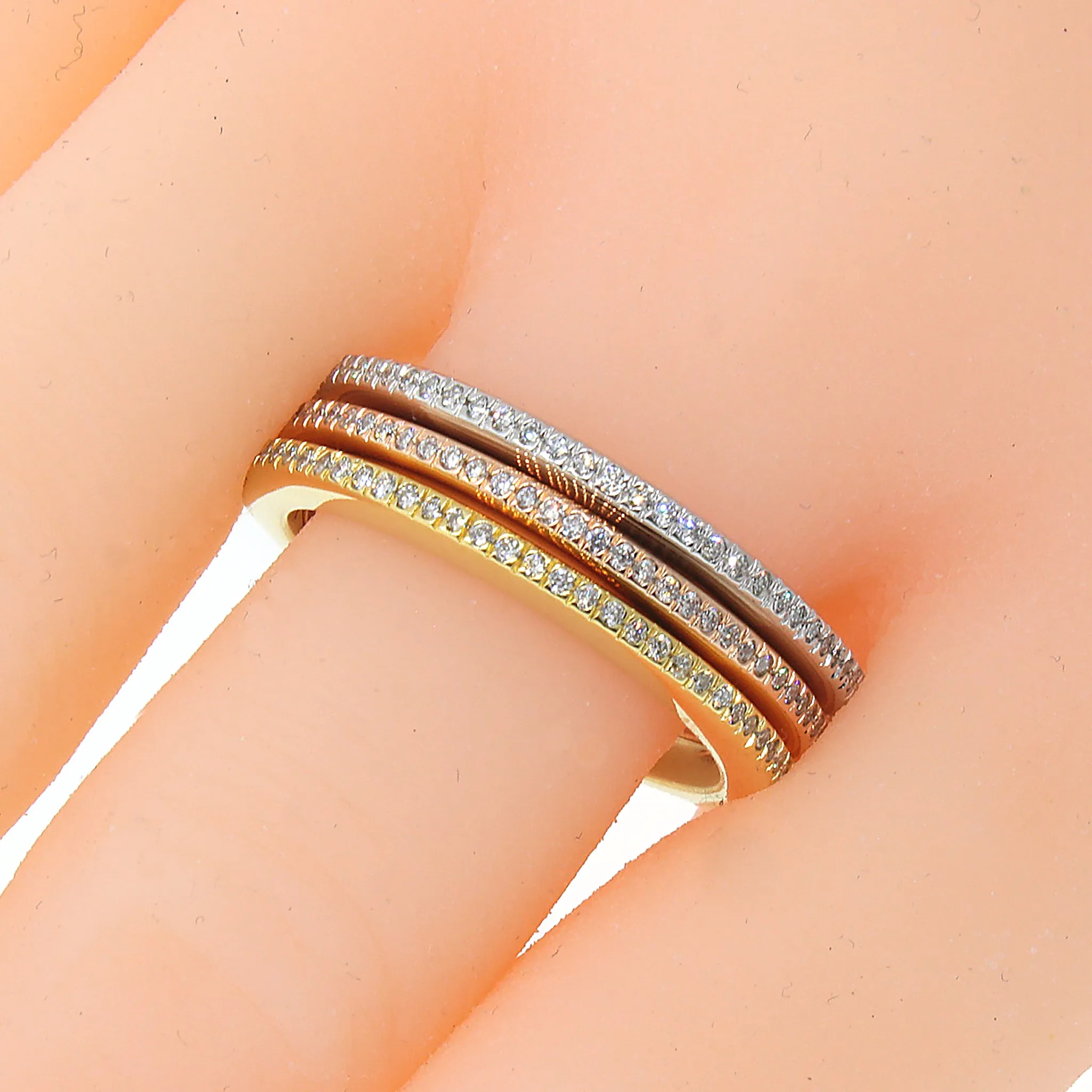 Diamond Stackable Rings in 18k Yellow, White & Rose Gold