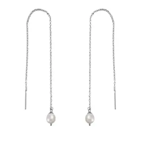 Drop Pearl Threader Earrings