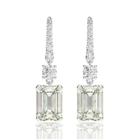 Emerald Cut Drop Earrings