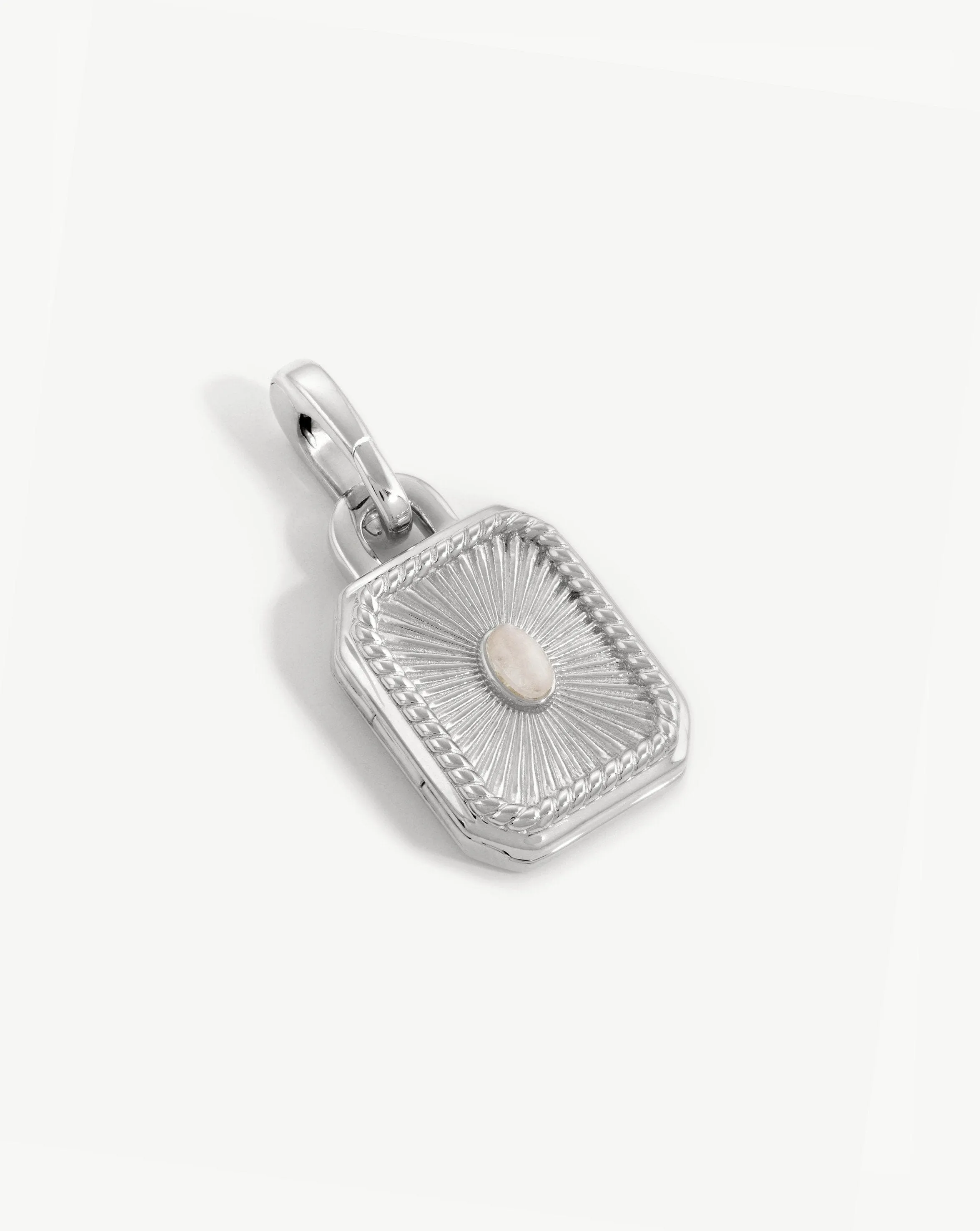 Engravable Square Locket Clip-On Pendant