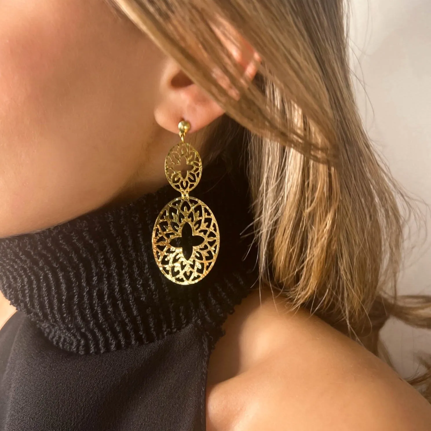 Filigree Clover Drop Earring