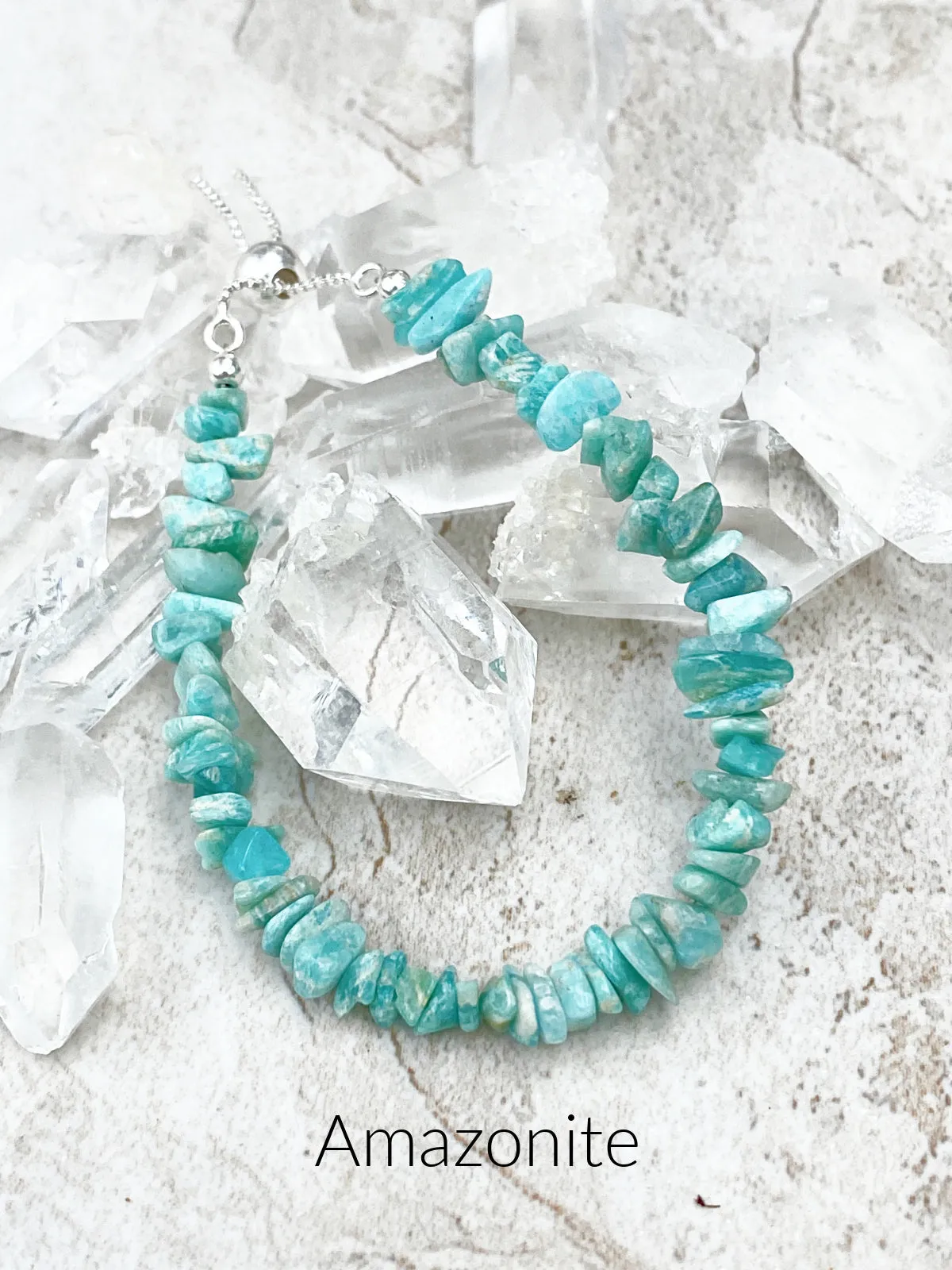 Gemstone Chip Slider Bracelets