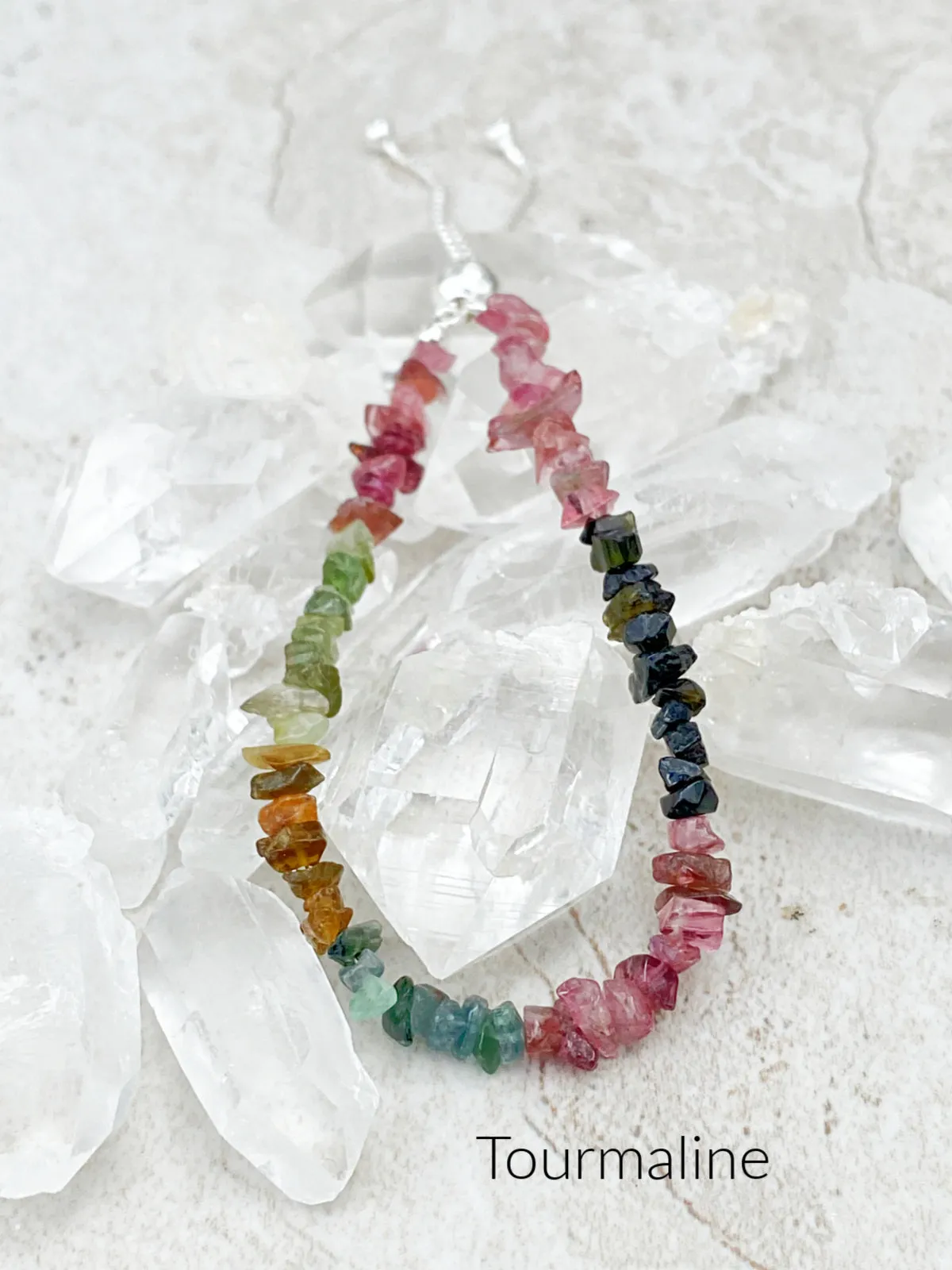 Gemstone Chip Slider Bracelets