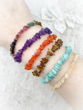 Gemstone Chip Slider Bracelets