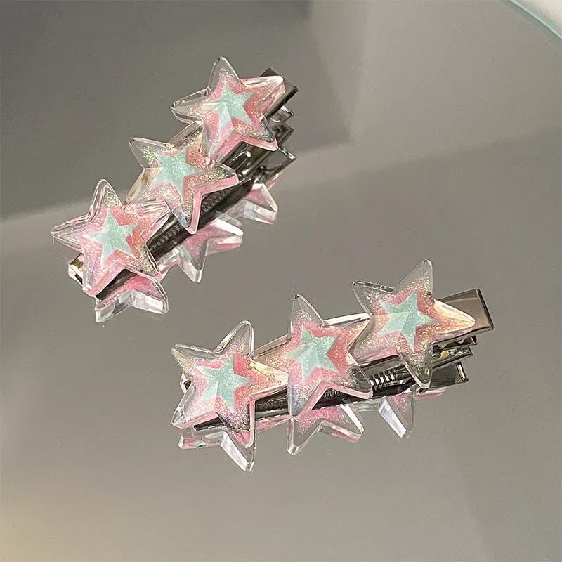 Glitter Star Hair Clips