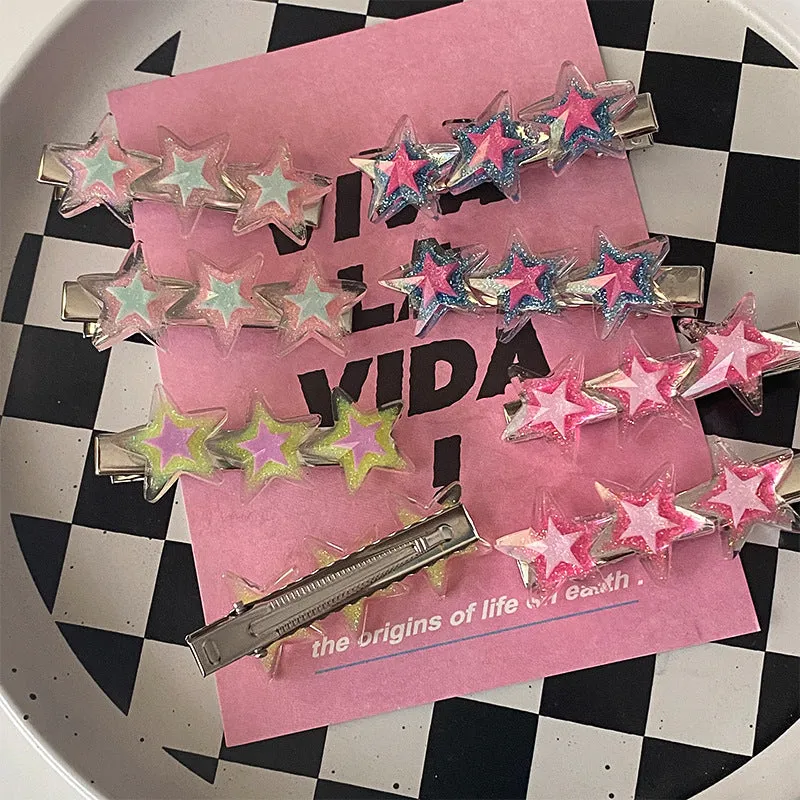 Glitter Star Hair Clips