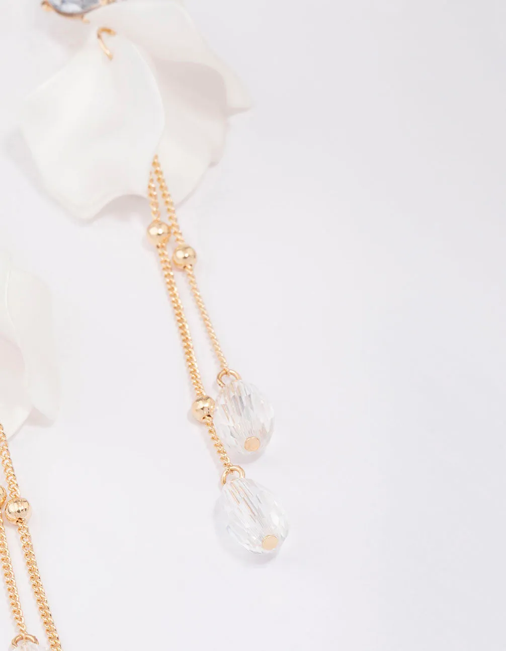 Gold Climbing Rose Drop Earrings