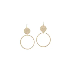 Gold Coin and Circle Earrings