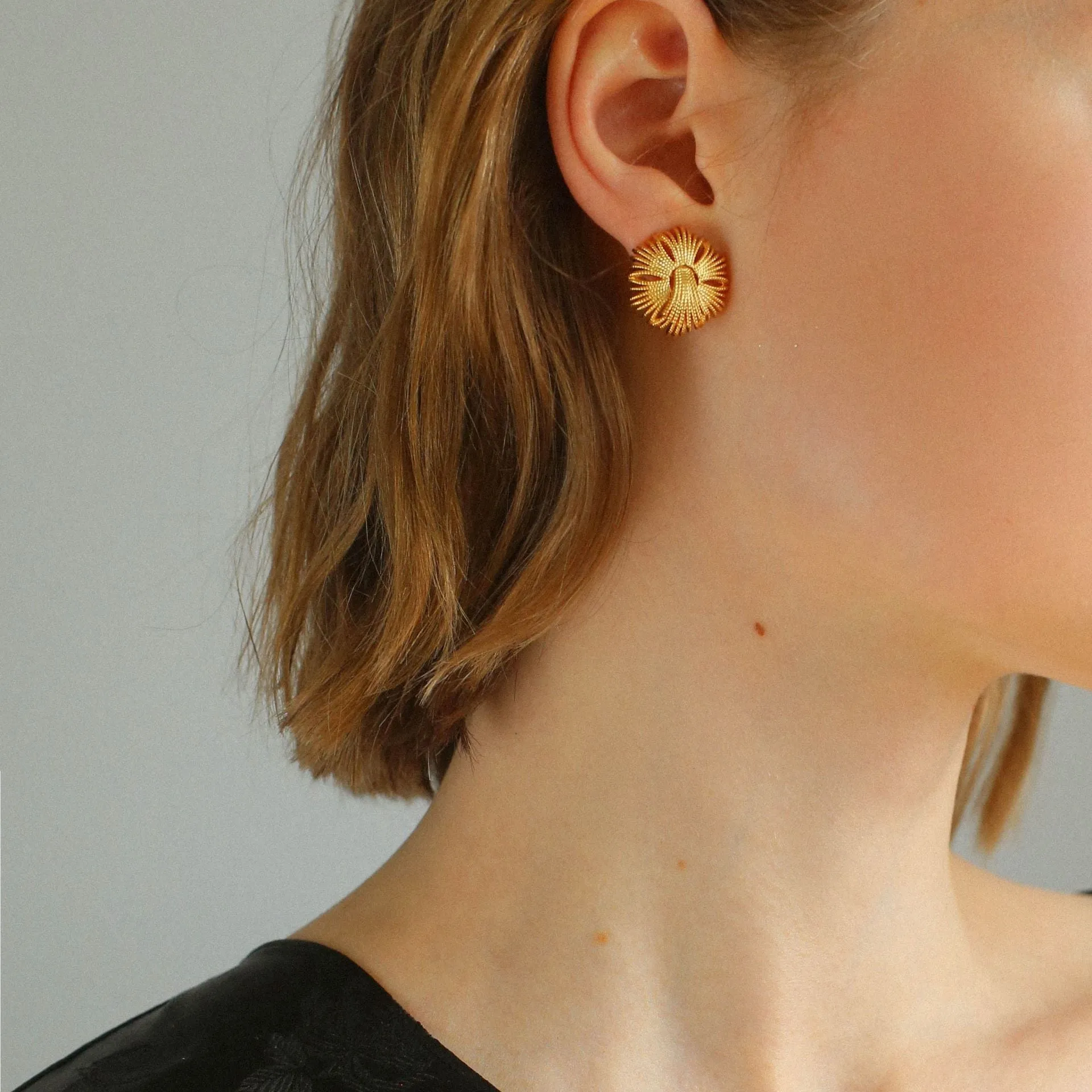 Gold Fireworks Ear Stud Earrings