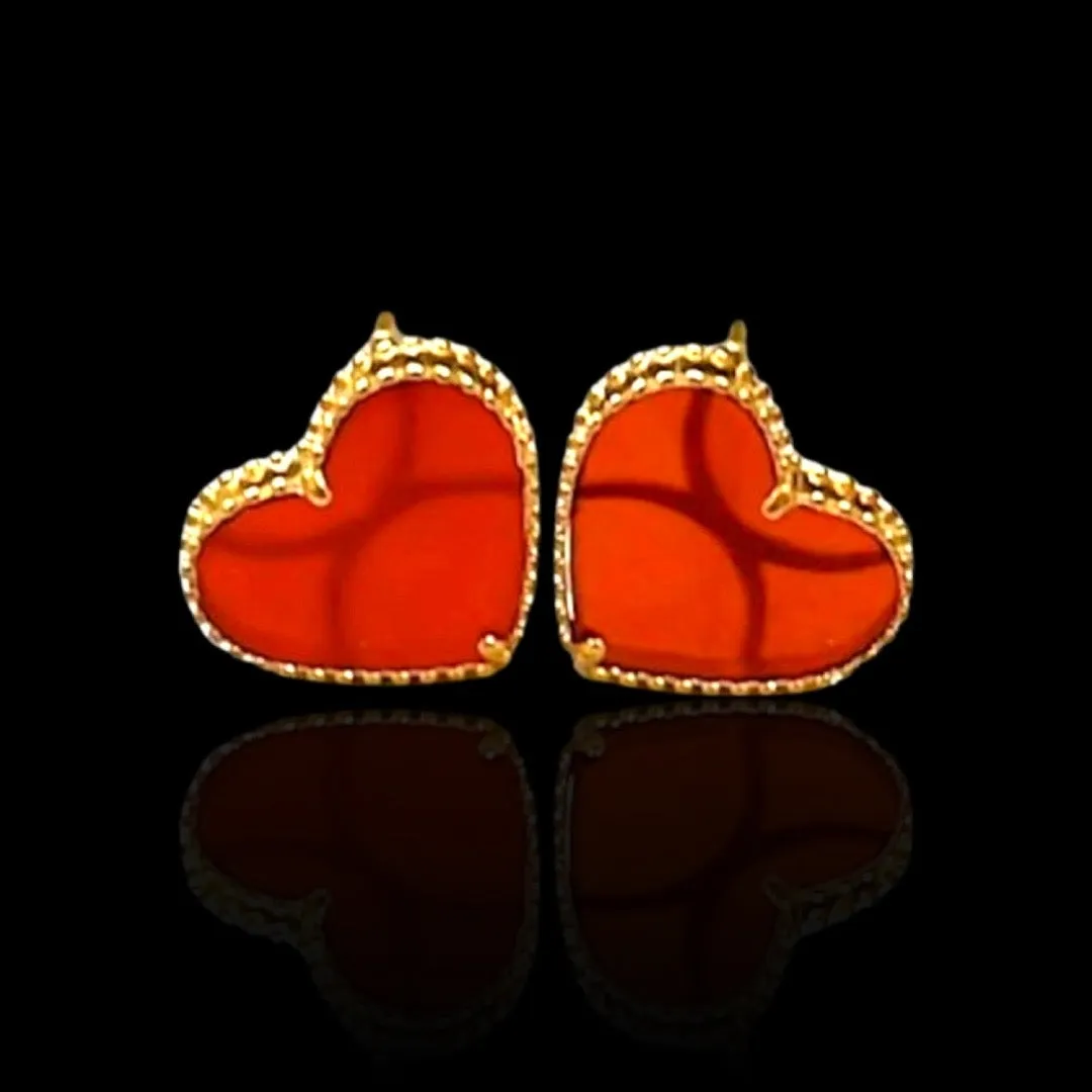 #GOLD2024 | 18K Golden Heart Stud Earrings