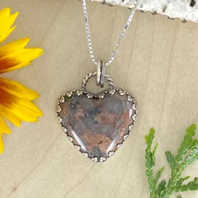 Granite Heart Pendant Necklace