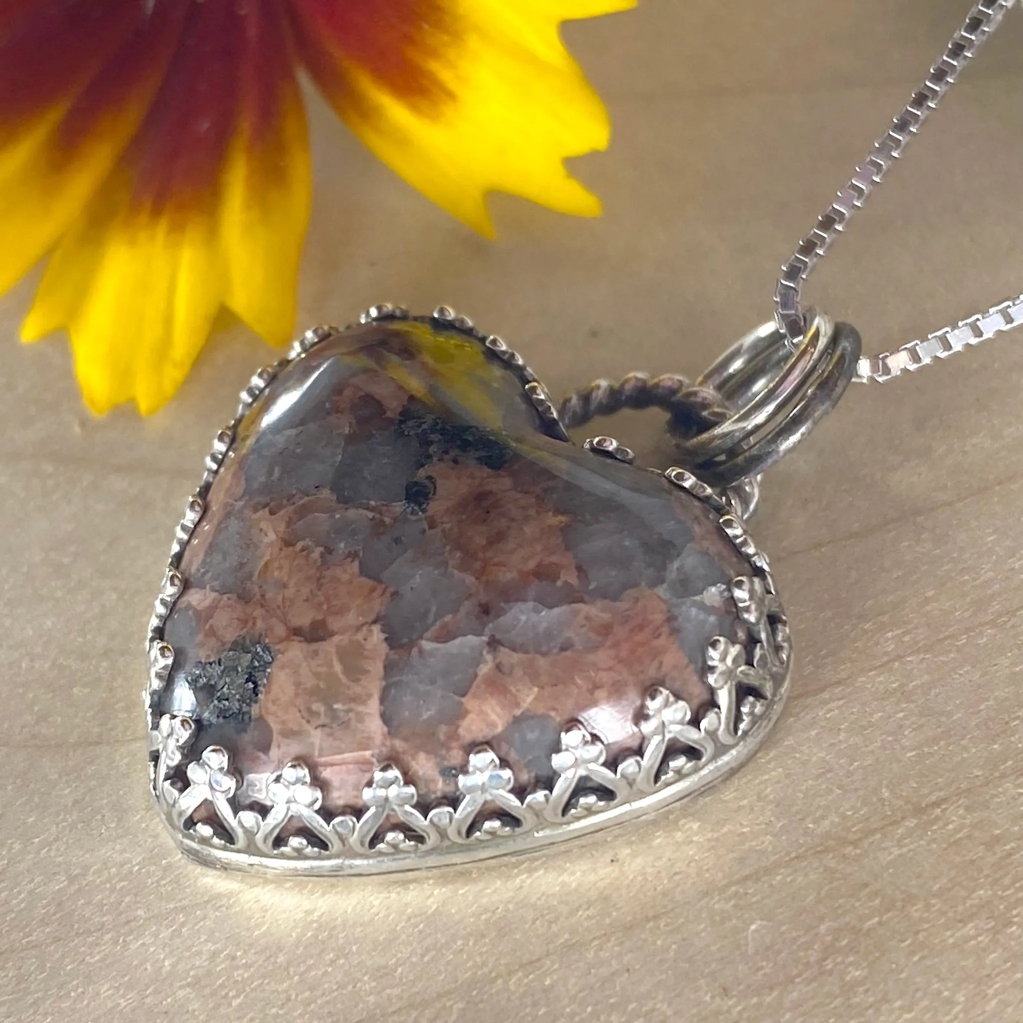 Granite Heart Pendant Necklace