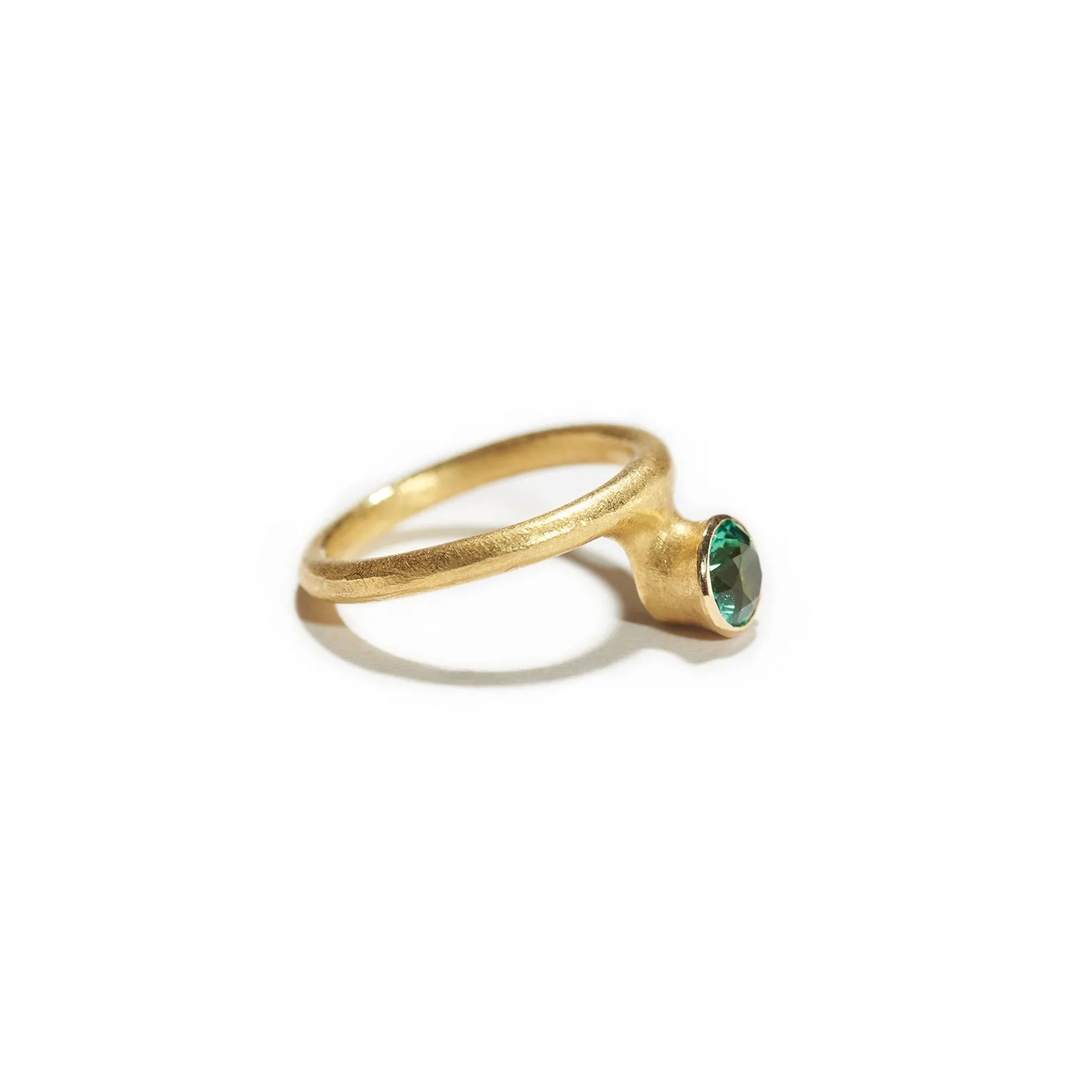 Green Tourmaline Drop Ring