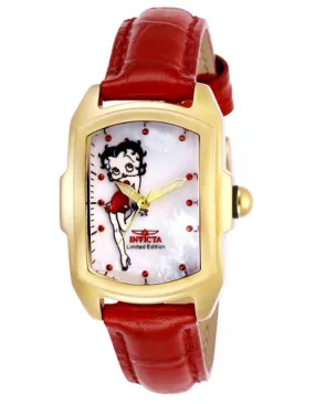 INVICTA Character Collection Womens Watch - Betty Boop - Gold-Tone - Leather