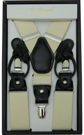 Ivory Convertible Suspender Clip & Button