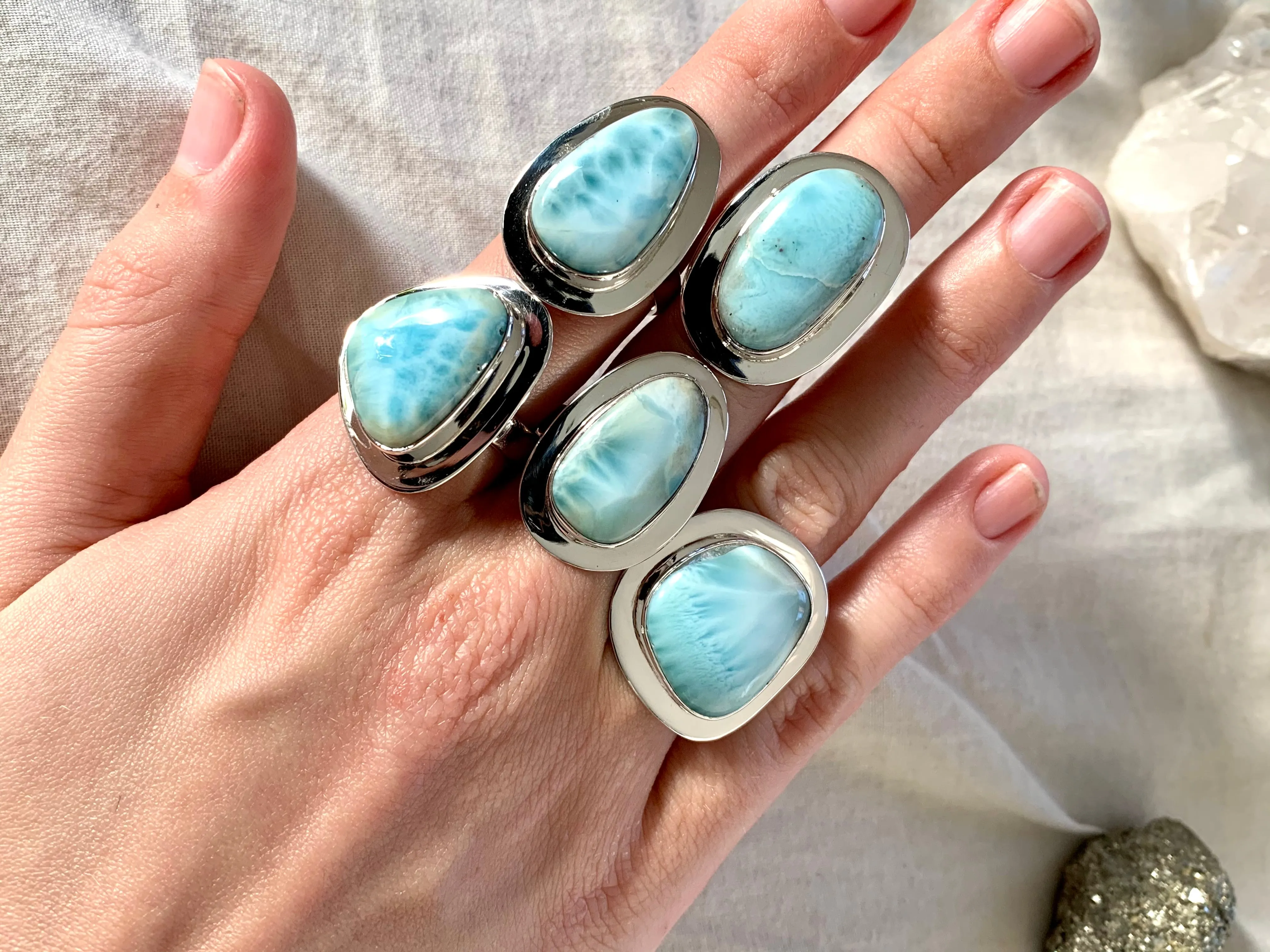 Larimar Medea Rings - Mixed Freeform (One of a kind)