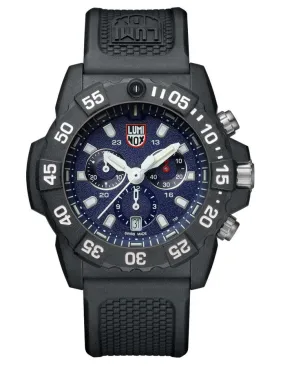 Luminox Navy SEAL Chronograph Mens Watch - Carbon - Blue Dial - Rubber Strap