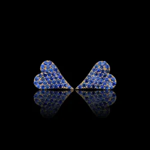 #LVNA2024 | Blue Sapphire Heart Stud Gemstones Diamond Earrings 18kt