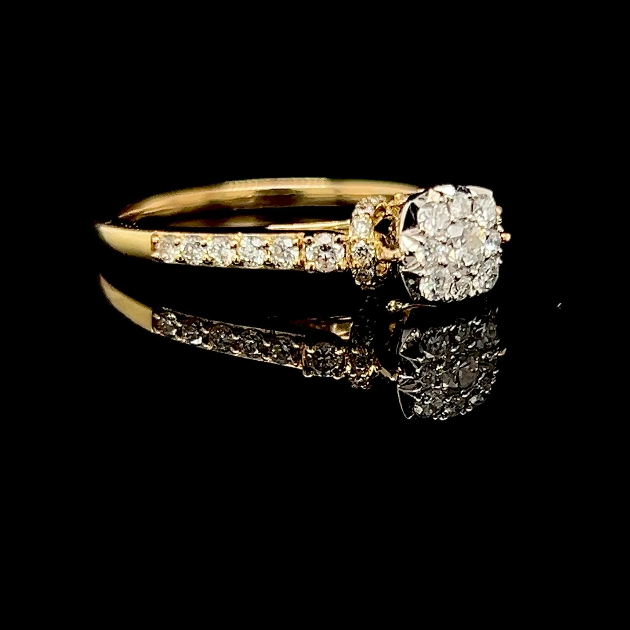 #LVNA2024 | Classic Cushion Round Paved Diamond Ring 14kt