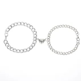 Magnetic couple heart bracelets