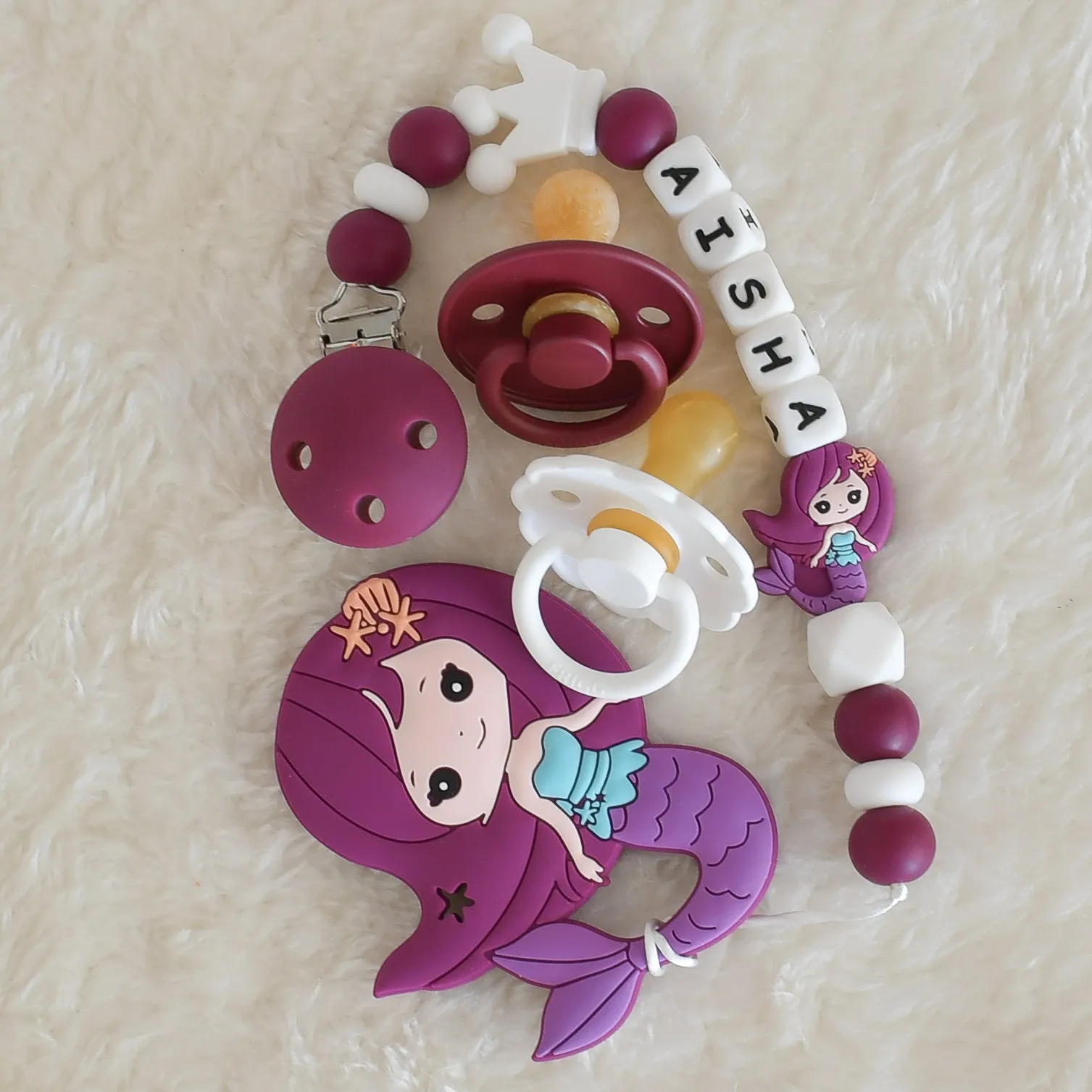 Mermaid Personalised Pacifier Clip