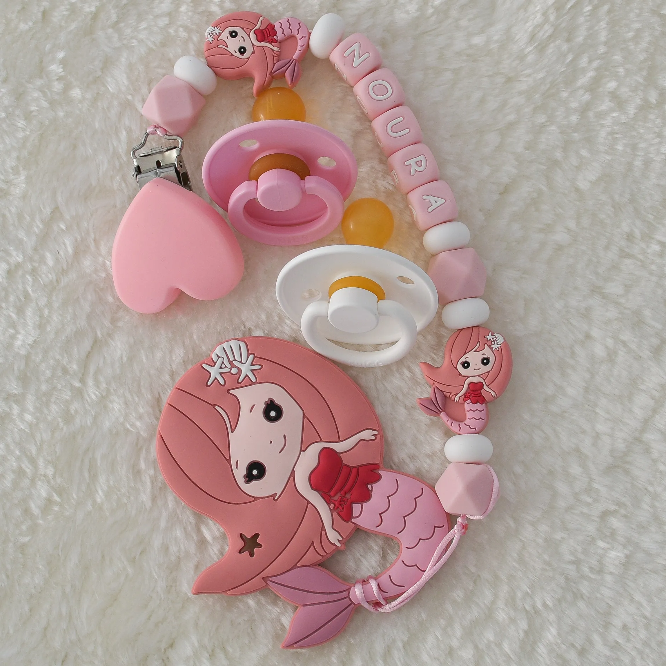 Mermaid Personalised Pacifier Clip