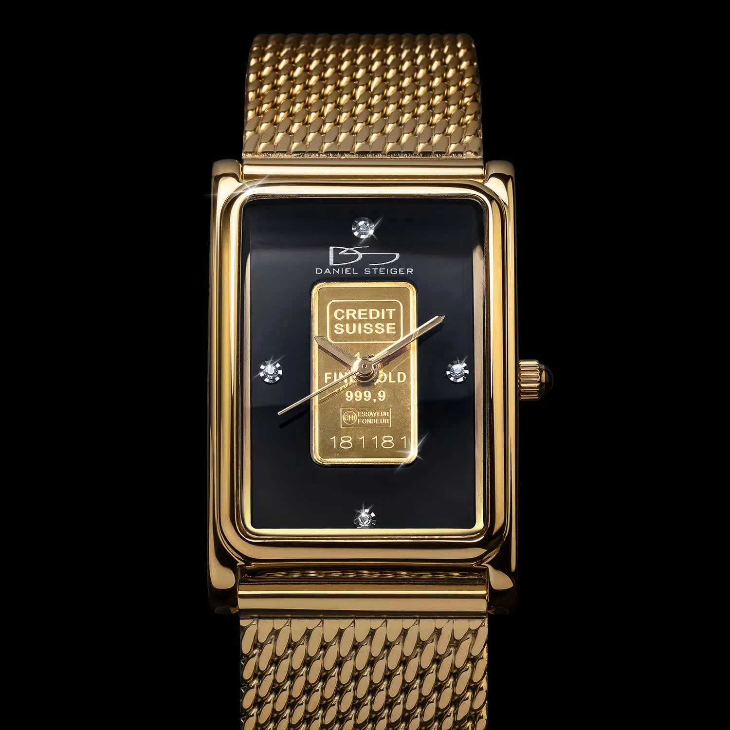 Milanese Mesh 24K Gold Ingot Watch