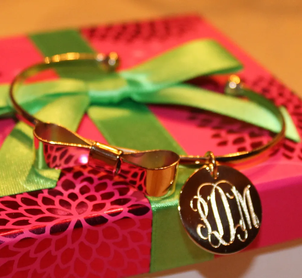 Monogram Bow Cuff Bracelet