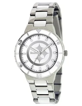 NFL Womens Pittsburgh Steelers Mother of Pearl Watch - Stainless - Bracelet