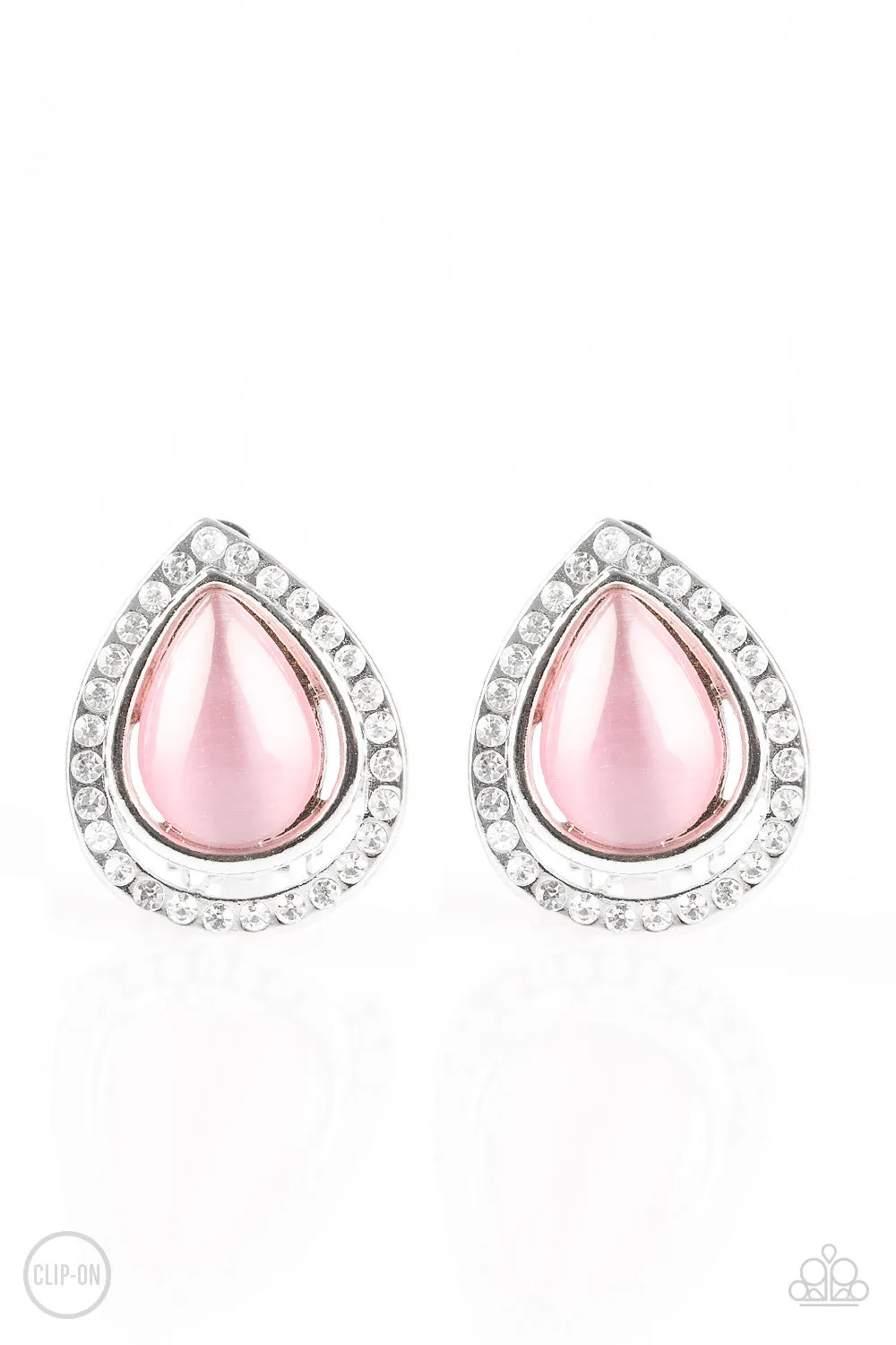 Noteworthy Shimmer Pink Clip-On-Earrings