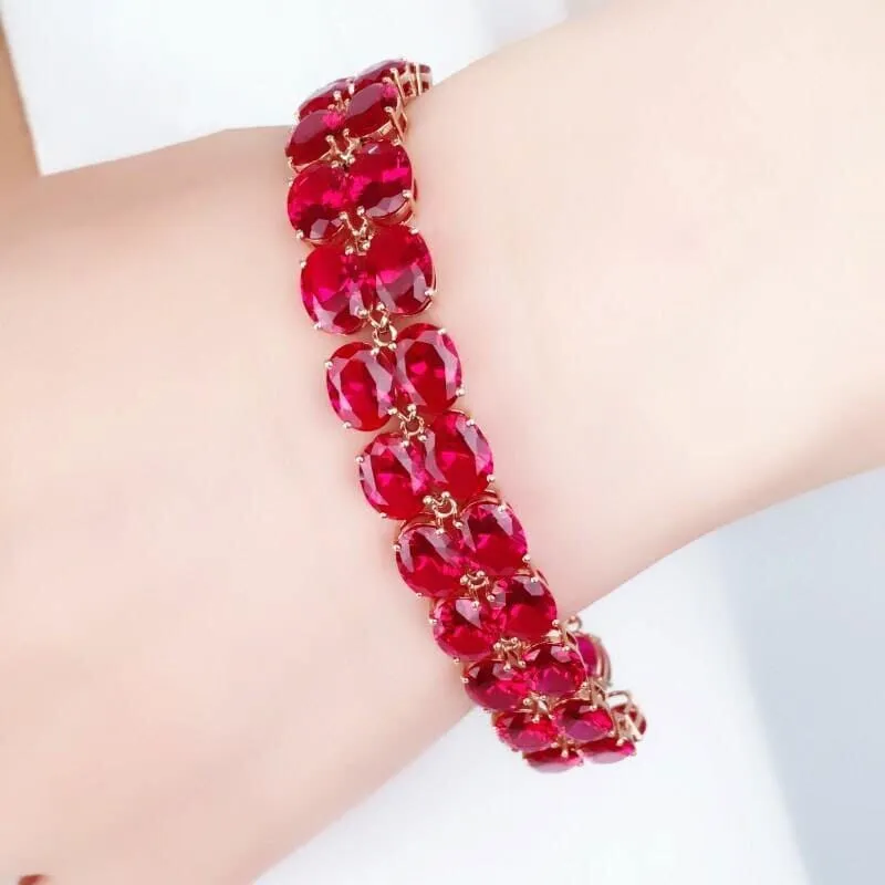 Oval Ruby String Bracelets Bracelet