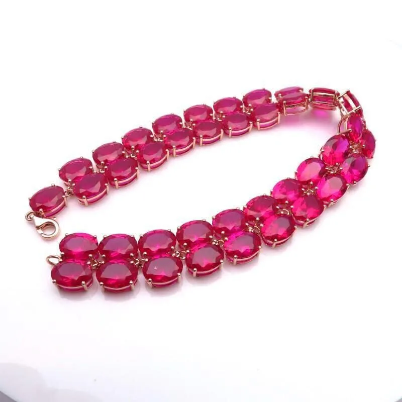 Oval Ruby String Bracelets Bracelet