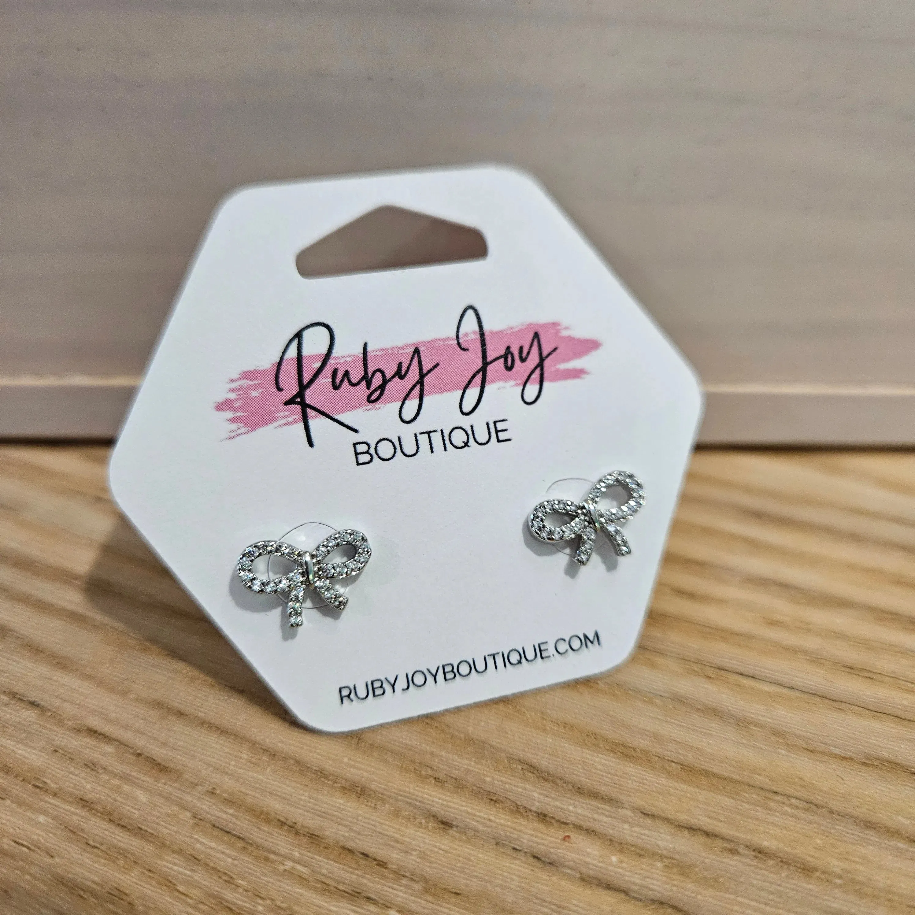 Pave Bow Stud Earrings