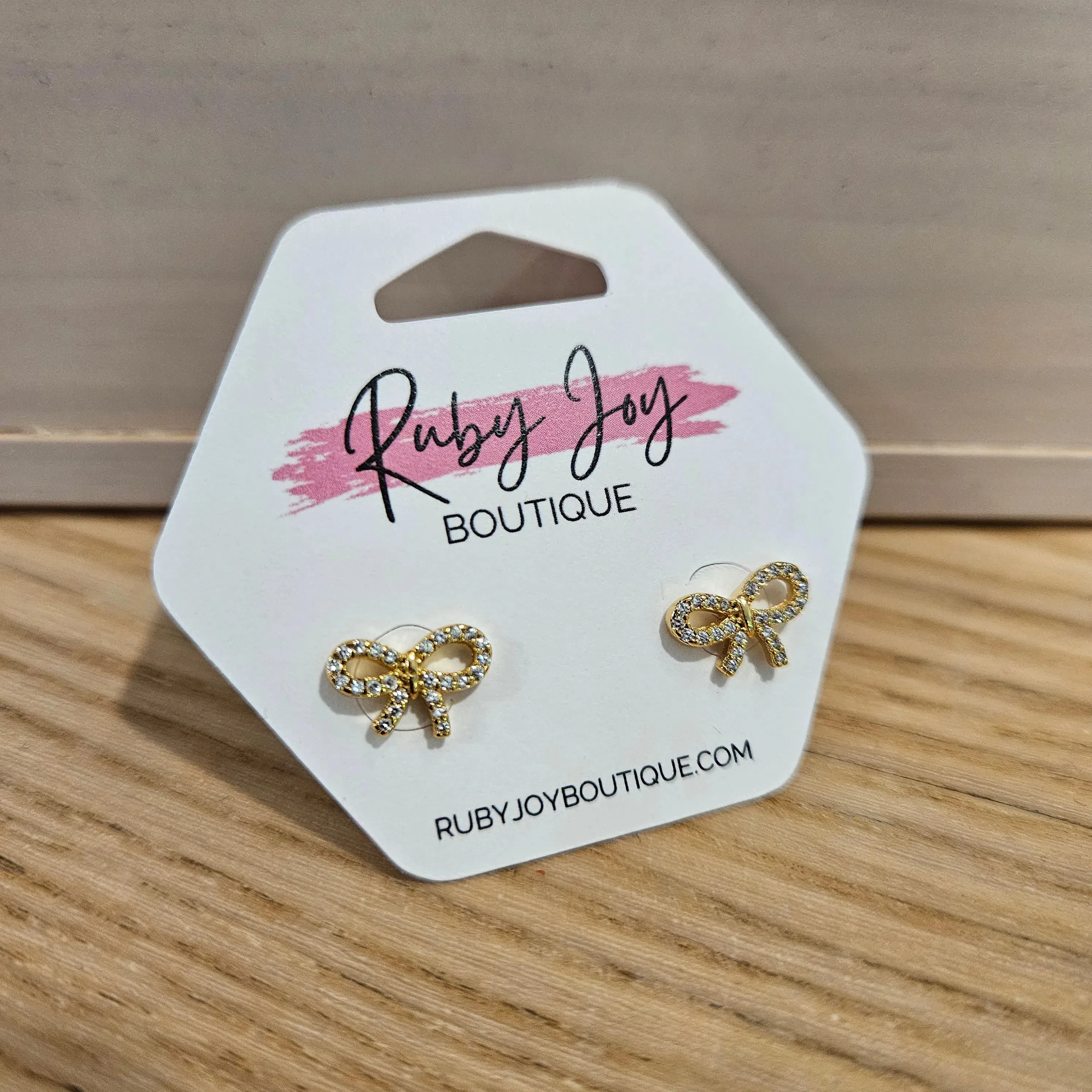 Pave Bow Stud Earrings