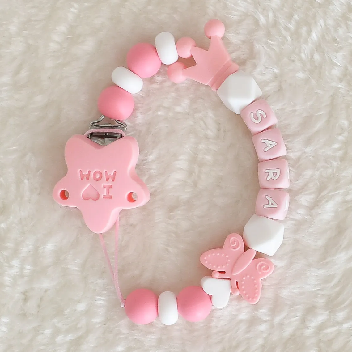 Personalised Baby Pacifier Clip