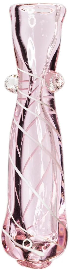 Pink Bow Glass Chillum