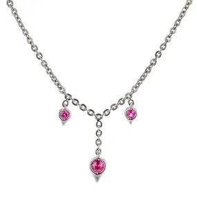 Pink Sapphire Drop Necklace