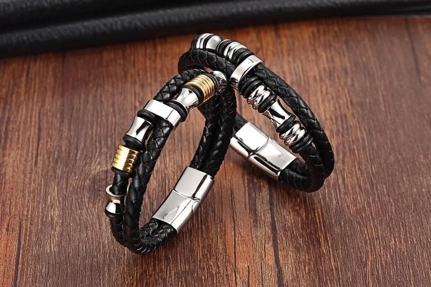 Ragnarok - Leather Stainless Steel Bracelets