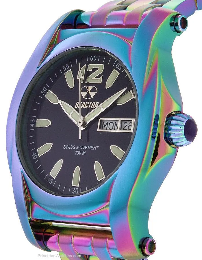 Reactor Womens Curie Watch - Eggplant Dial - Stainless - Bracelet - Day/Date