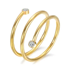 Reriti Intensity 18K gold plated Stud Swirl Finger Ring