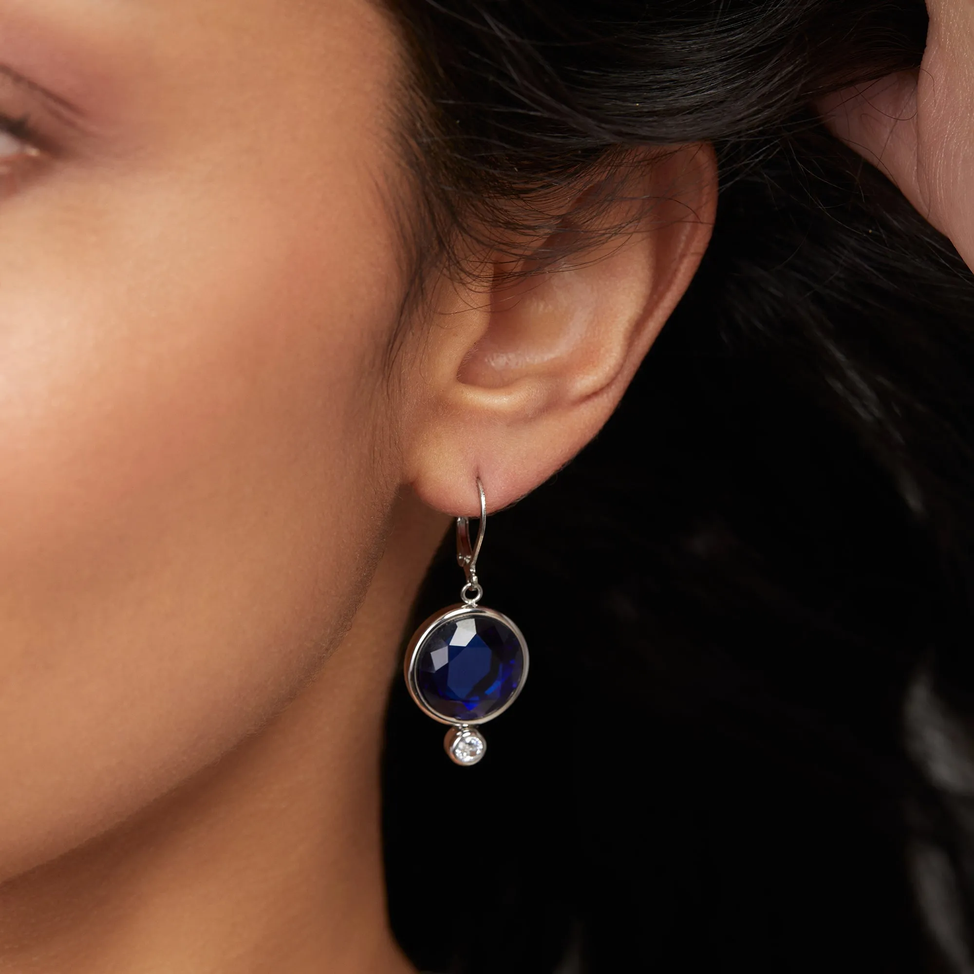 Sapphire Crystal Drop Earrings