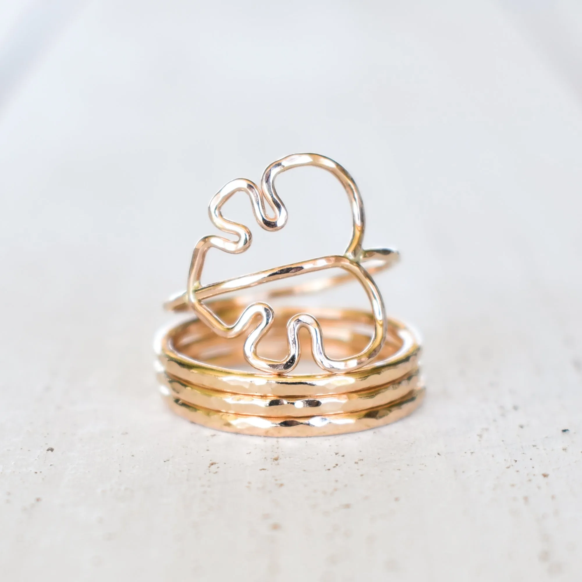 Set (Thick) - Monstera and Stacking Rings