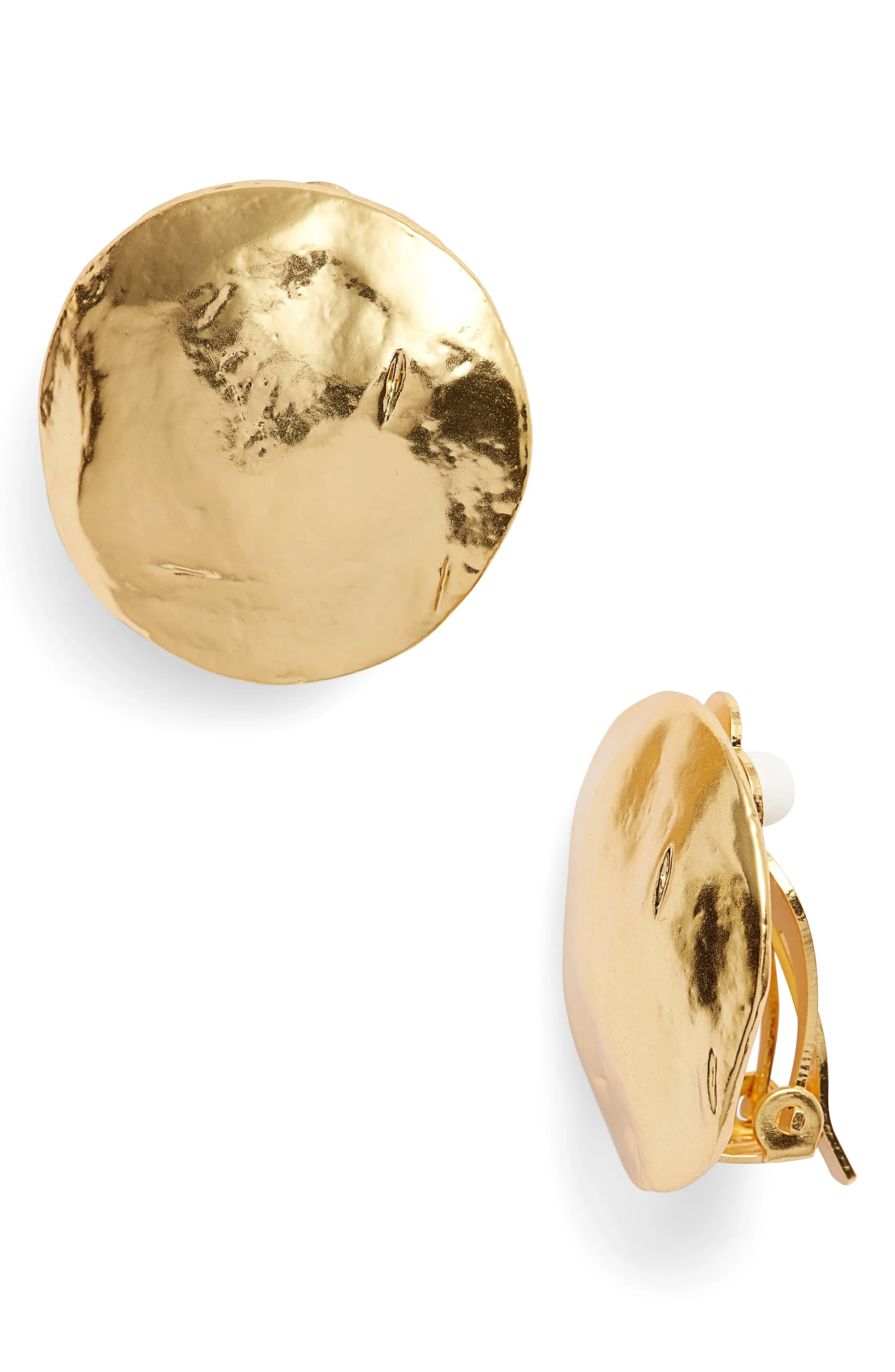 Shell disc clip-on Earrings